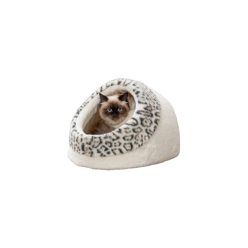 Trixie Kattenmand Iglo Leo  Soft Pluche Creme / Panterprint