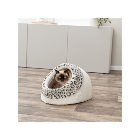 Trixie Kattenmand Iglo Leo  Soft Pluche Creme / Panterprint