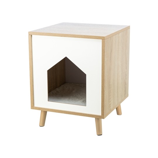 Trixie Kattenmand Huis Isa Houtlook Lichtbruin / Wit