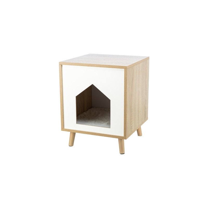 Trixie Kattenmand Huis Isa Houtlook Lichtbruin / Wit