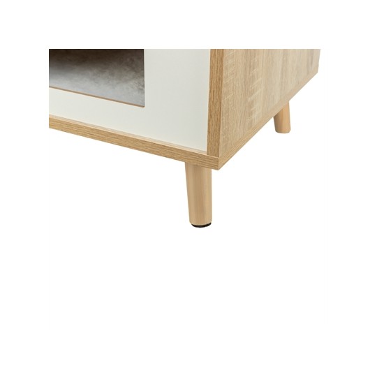 Trixie Kattenmand Huis Isa Houtlook Lichtbruin / Wit