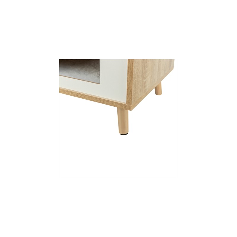 Trixie Kattenmand Huis Isa Houtlook Lichtbruin / Wit