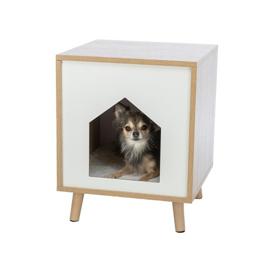 Trixie Kattenmand Huis Isa Houtlook Lichtbruin / Wit