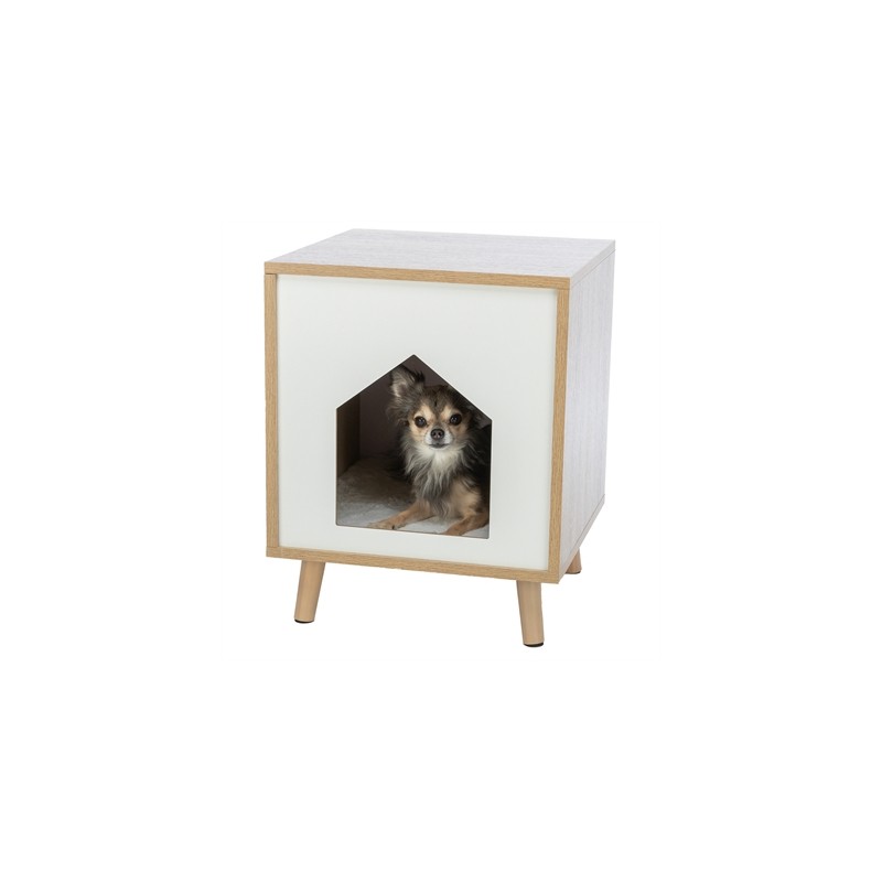 Trixie Kattenmand Huis Isa Houtlook Lichtbruin / Wit
