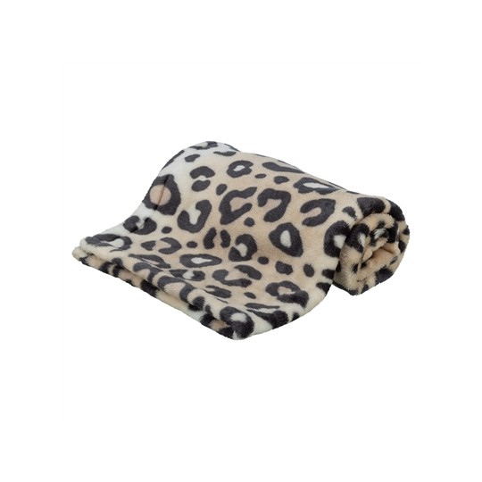 Trixie Hondendeken Leo Soft Pluche Creme / Panterprint