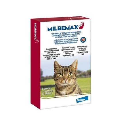 Milbemax Tablet Ontworming Kat 2-8Kg 2Tbl