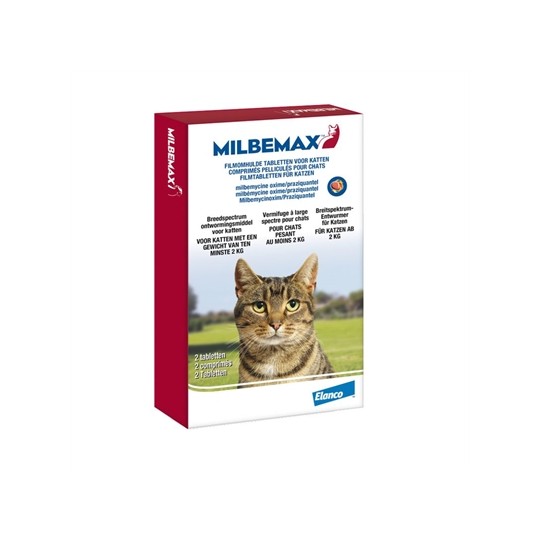 Milbemax Tablet Ontworming Kat 2-8Kg 2Tbl