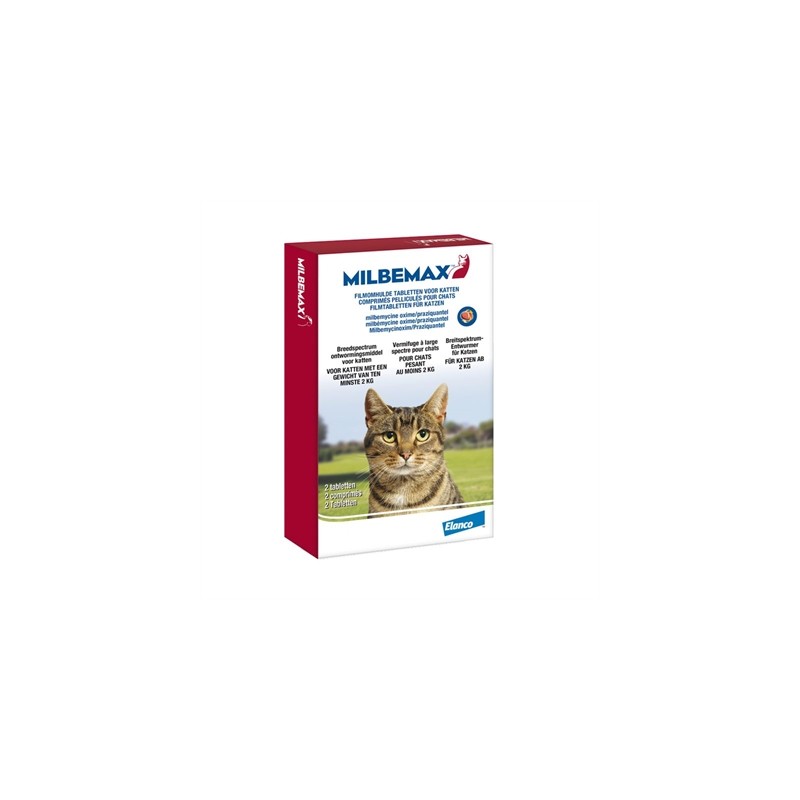 Milbemax Tablet Ontworming Kat 2-8Kg 2Tbl