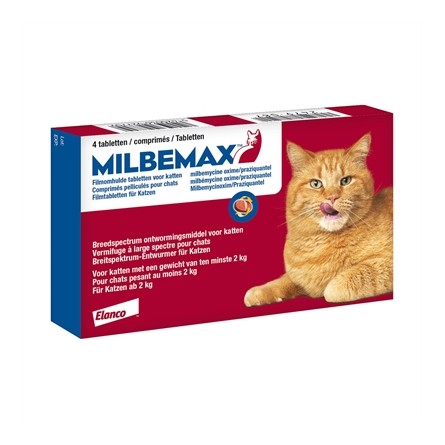 Milbemax Tablet Ontworming Kat 2-8Kg 4Tbl