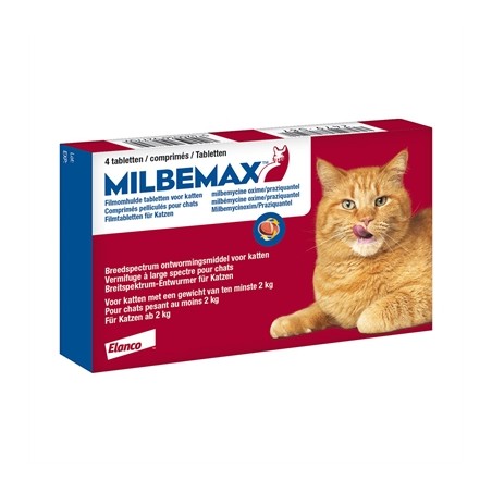 Milbemax Tablet Ontworming Kat 2-8Kg 4Tbl