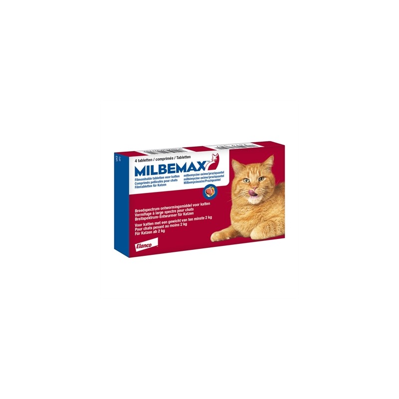 Milbemax Tablet Ontworming Kat 2-8Kg 4Tbl