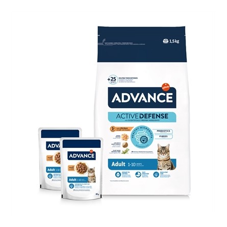 Advance Cat Adult Chicken / Rice + 2 Pouches Chicken