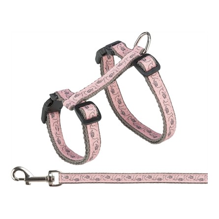 Trixie Kattentuig Met Riem Grijs / Roze