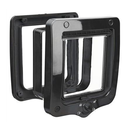 Trixie 4-Weg Kattenluik Inclusief Tunnelstuk Zwart