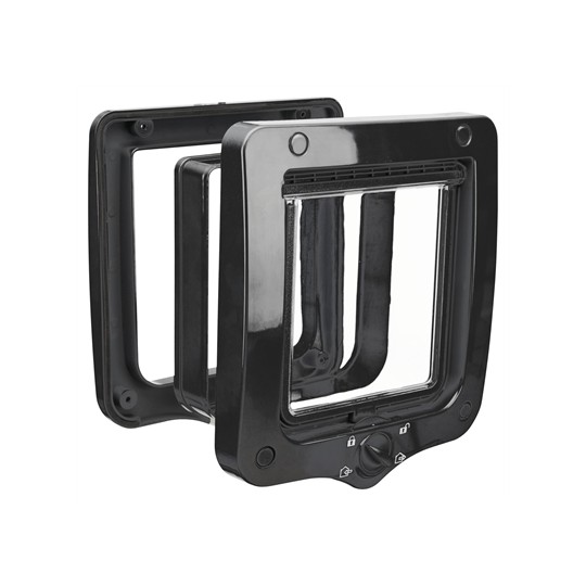 Trixie 4-Weg Kattenluik Inclusief Tunnelstuk Zwart