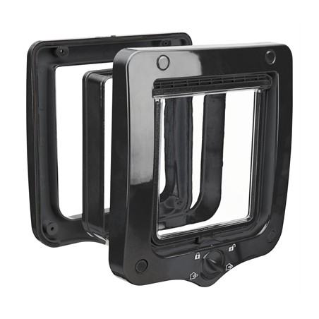 Trixie 4-Weg Kattenluik Inclusief Tunnelstuk Zwart