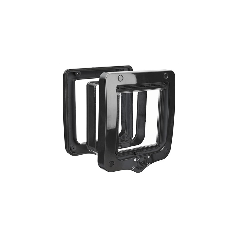 Trixie 4-Weg Kattenluik Inclusief Tunnelstuk Zwart