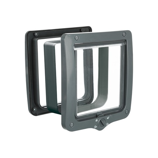 Trixie 4-Weg Kattenluik Xl Met Tunnel Grijs