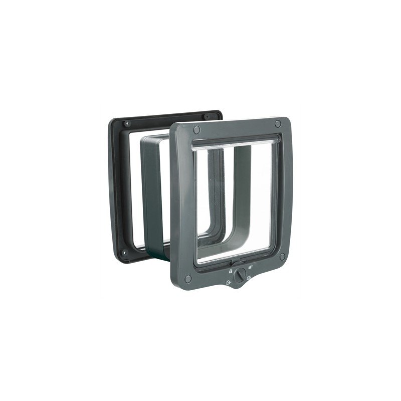 Trixie 4-Weg Kattenluik Xl Met Tunnel Grijs