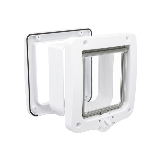 Trixie 4-Weg Kattenluik Met Tunnel Wit