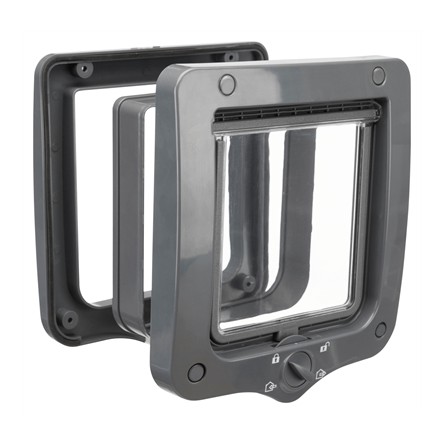 Trixie 4-Weg Kattenluik Inclusief Tunnelstuk Grijs