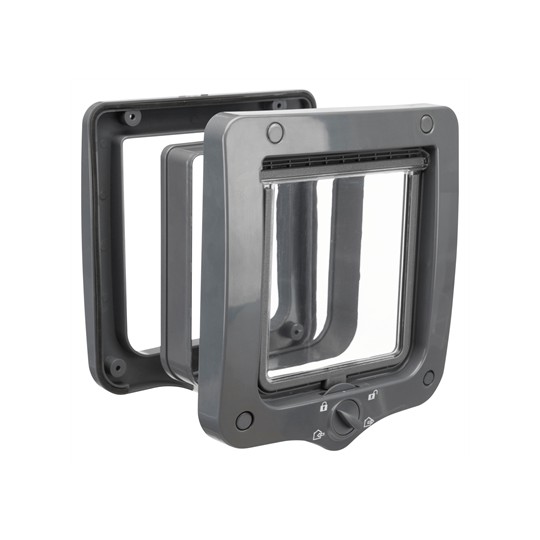 Trixie 4-Weg Kattenluik Inclusief Tunnelstuk Grijs