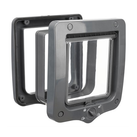 Trixie 4-Weg Kattenluik Inclusief Tunnelstuk Grijs