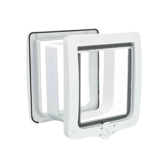 Trixie 4-Weg Kattenluik Xl Inclusief Tunnelstuk Wit