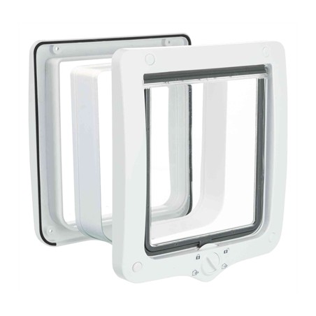 Trixie 4-Weg Kattenluik Xl Inclusief Tunnelstuk Wit