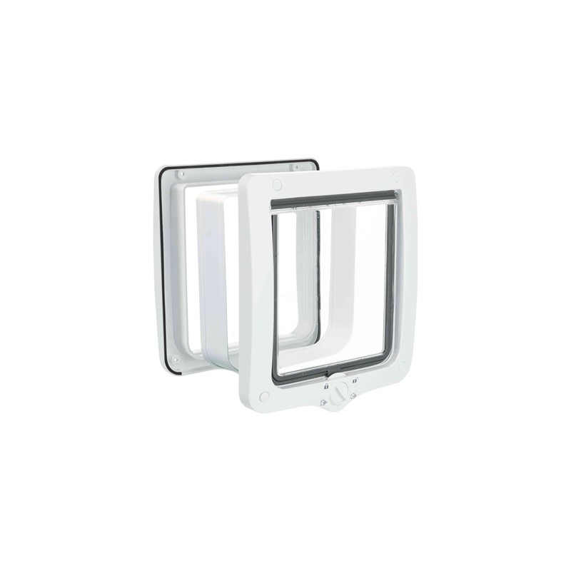 Trixie 4-Weg Kattenluik Xl Inclusief Tunnelstuk Wit