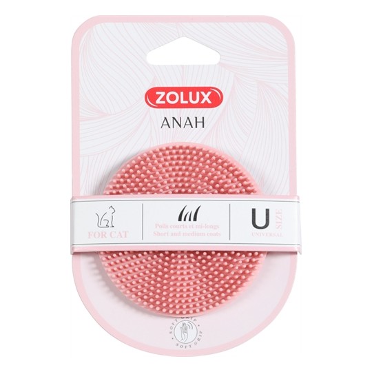 Zolux Anah Borstel Rond Rubber Roze