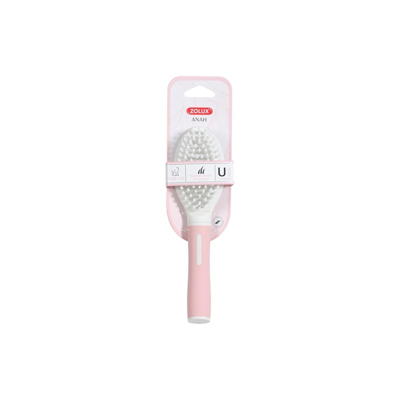 Zolux Anah Borstel Zacht Roze / Wit