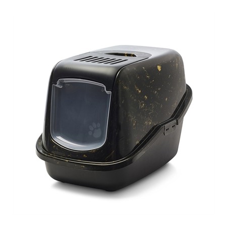 Savic Kattenbak Nestor Marble Zwart / Goud