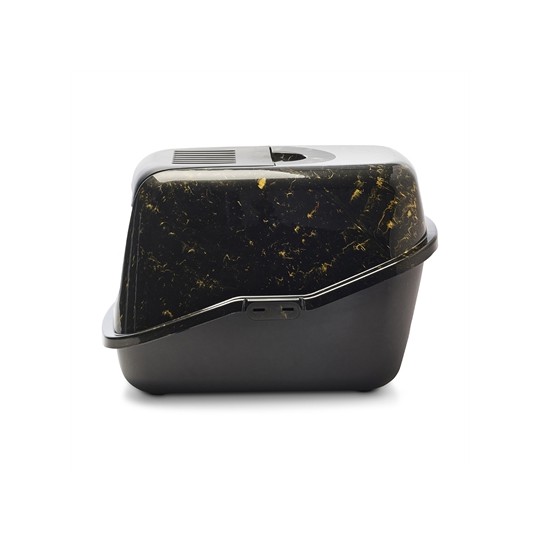 Savic Kattenbak Nestor Marble Zwart / Goud