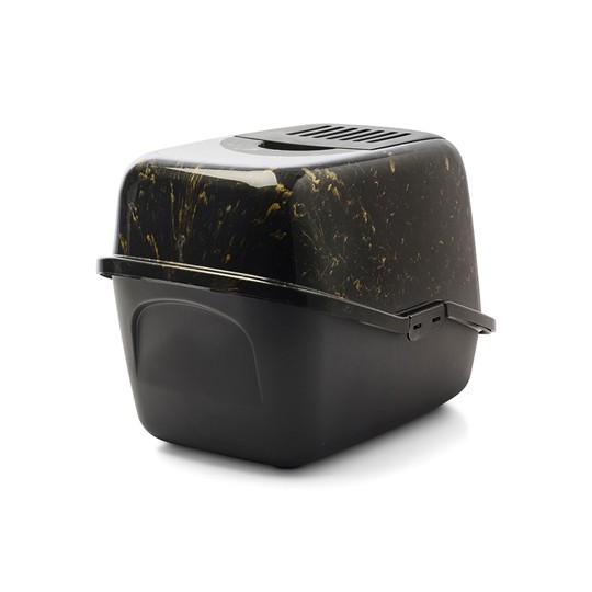 Savic Kattenbak Nestor Marble Zwart / Goud