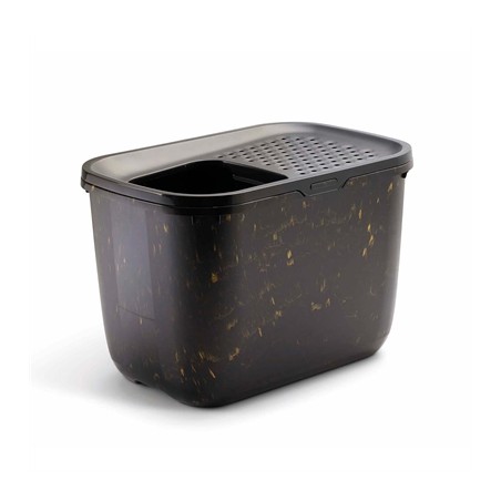 Savic Kattenbak Hop In Marble Zwart / Goud