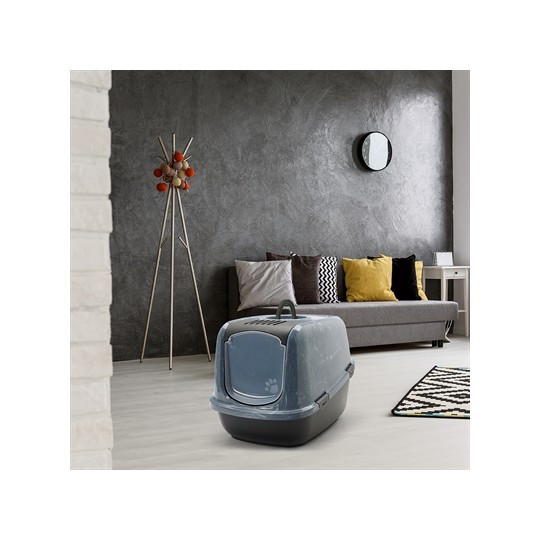 Savic Kattenbak Nestor Jumbo Marble Grijs / Zwart