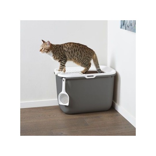 Savic Kattenbak Hop In Antraciet / Wit