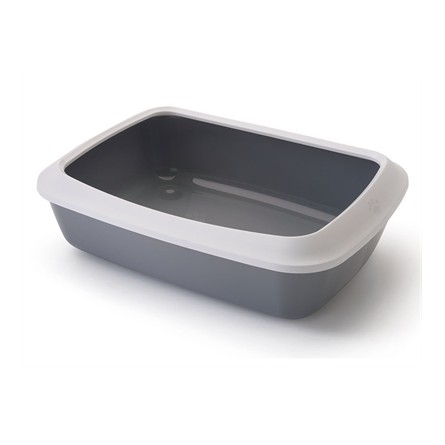 Savic Kattenbak Iriz Met Rand Koudgrijs / Wit