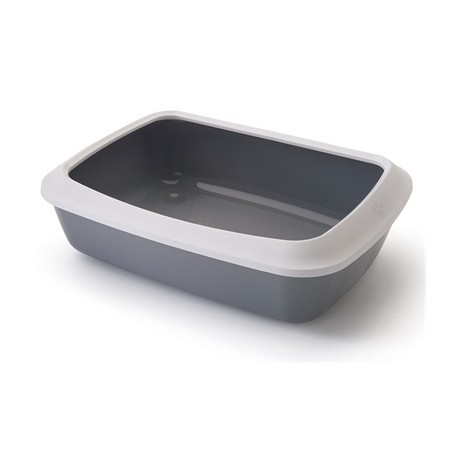 Savic Kattenbak Iriz Met Rand Koudgrijs / Wit