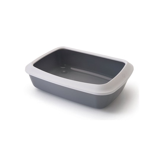 Savic Kattenbak Iriz Met Rand Koudgrijs / Wit