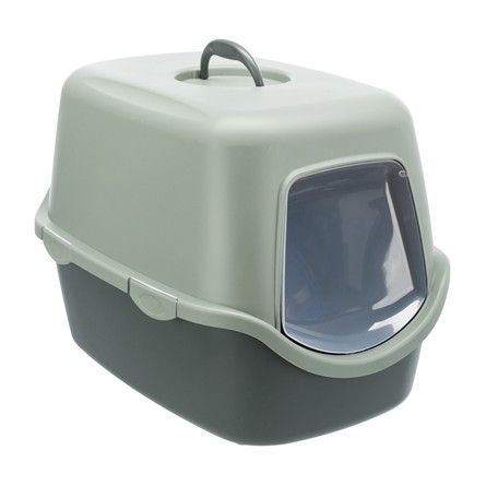 Trixie Be Eco Gerecycled Kattenbak Vico Met Kap Antraciet/Groen