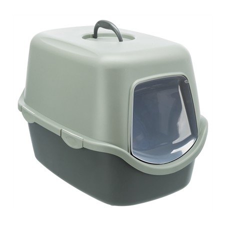 Trixie Be Eco Gerecycled Kattenbak Vico Met Kap Antraciet/Groen