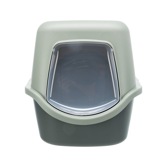 Trixie Be Eco Gerecycled Kattenbak Vico Met Kap Antraciet/Groen