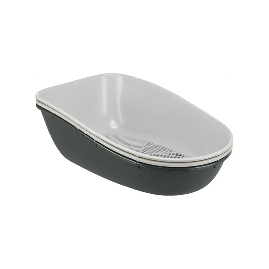 Trixie Berto Kattenbak Open Met Scheidingssyteem Grijs/Pastelblauw/Graniet