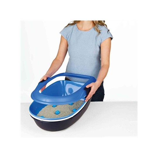 Trixie Berto Kattenbak Open Met Scheidingssyteem Grijs/Pastelblauw/Graniet