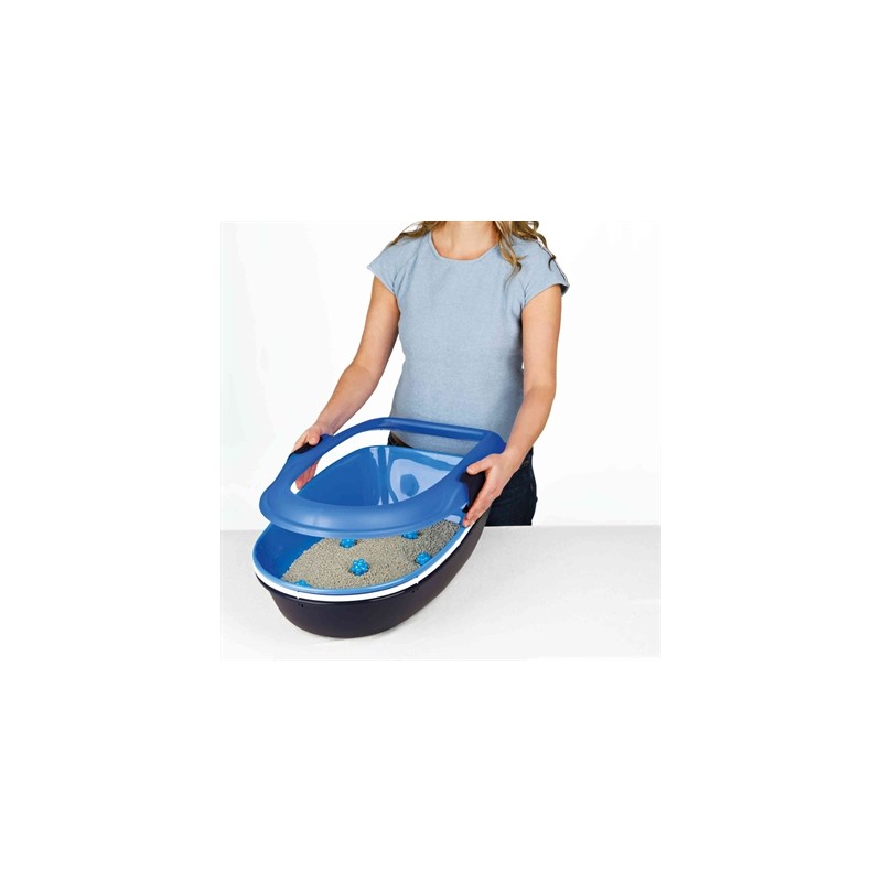 Trixie Berto Kattenbak Open Met Scheidingssyteem Grijs/Pastelblauw/Graniet