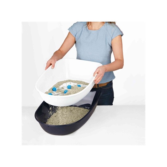 Trixie Berto Kattenbak Open Met Scheidingssyteem Grijs/Pastelblauw/Graniet
