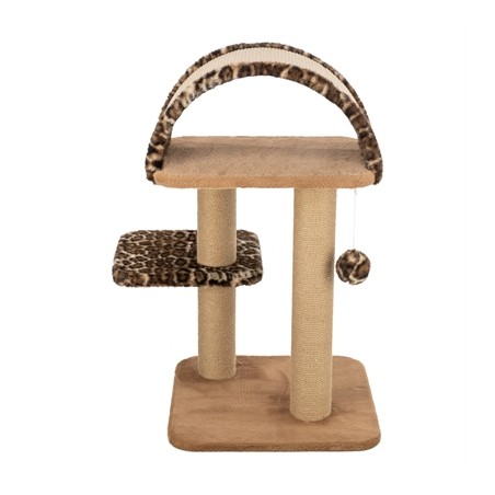 Trixie Krabpaal Leo Panterprint Ligplaats Met Boog Bruin