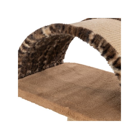 Trixie Krabpaal Leo Panterprint Ligplaats Met Boog Bruin